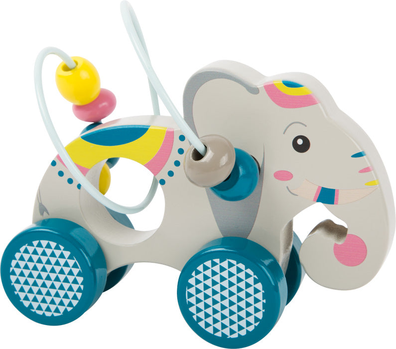 Schiebetier Elefant mit Motorikschleife „Jungle“ FSC® 100% – Spielerische Bewegung für kleine Entdecker