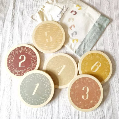 Montessori Holz-Trittsteine – 6er Set aus Buchenholz mit Filzunterseite