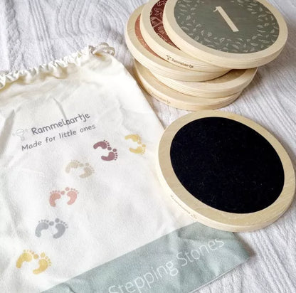 Montessori Holz-Trittsteine – 6er Set aus Buchenholz mit Filzunterseite