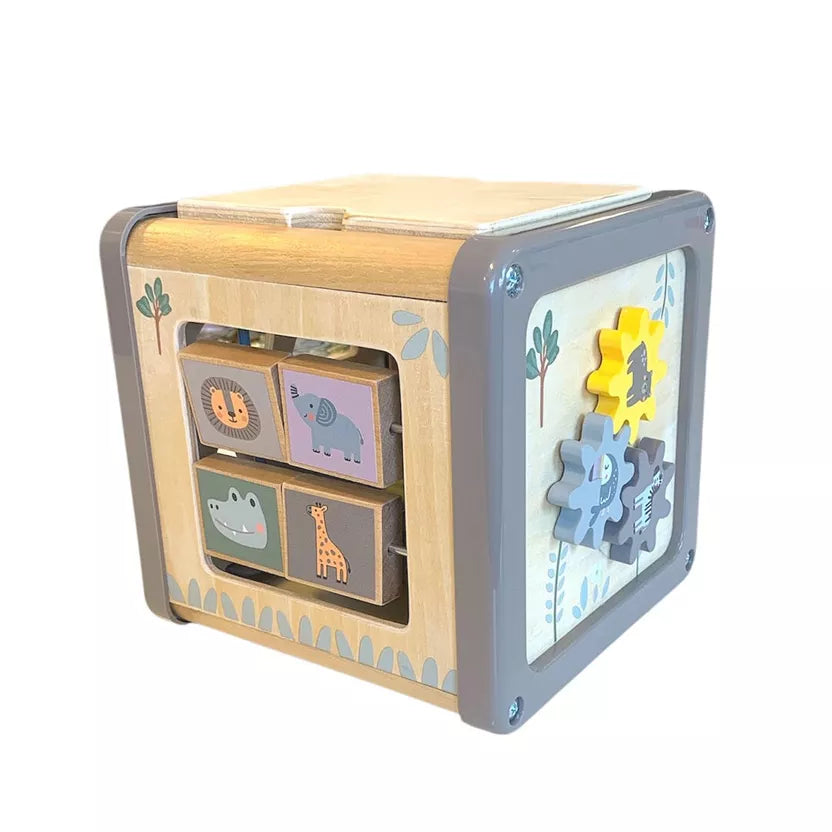 Montessori Motorikwürfel mit Lern- und Aktivitätsmaterial FSC® 100%