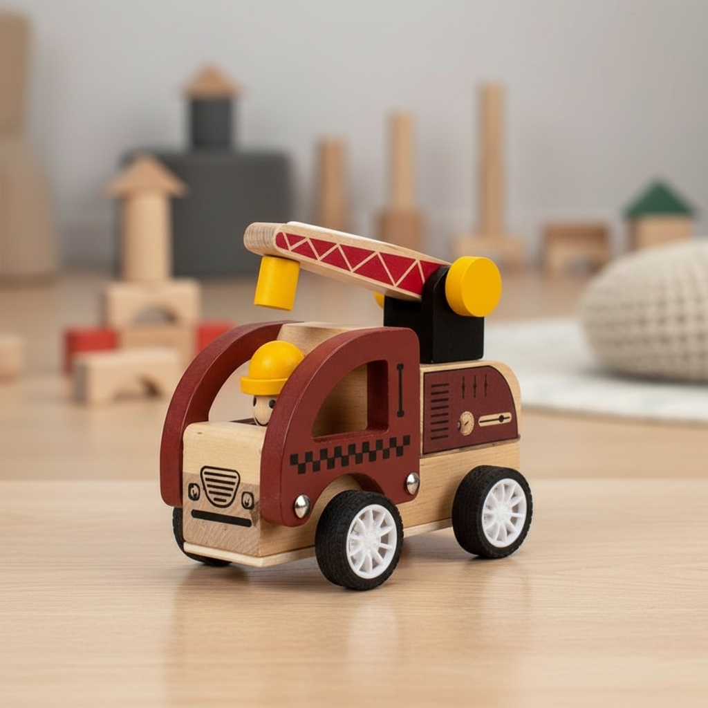 Holz-Bauwagen mit Rückziehfunktion – verschiedene Varianten