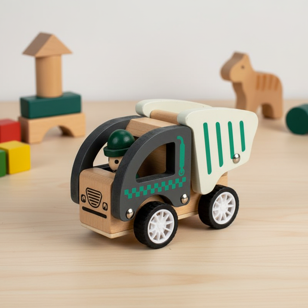 Holz-Bauwagen mit Rückziehfunktion – verschiedene Varianten