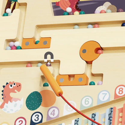 Magnetspiel Dino-Abenteuer – buntes Lernspiel aus Holz