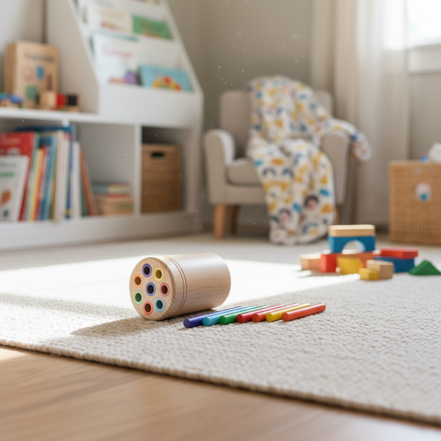 Montessori-inspiriertes Farbstäbchen Sortierspiel