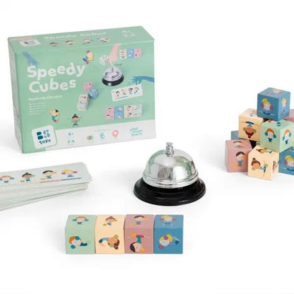 Speedy Cubes Würfelspiel – Reaktionsspiel aus Holz ab 6 Jahren